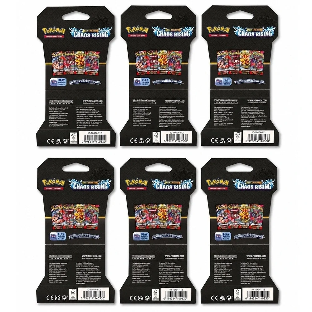 Pokemon TCG Chaos Rising Sleeved Booster Pack Lot of 6 Sealed In Hand‎ Fast Ship